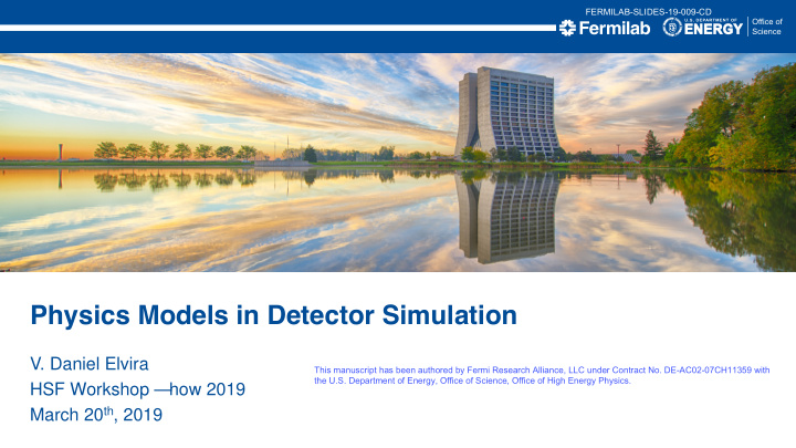 physics models in detector simulation