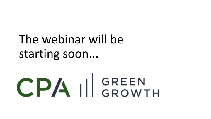 the webinar will be starting soon what is the tax cuts