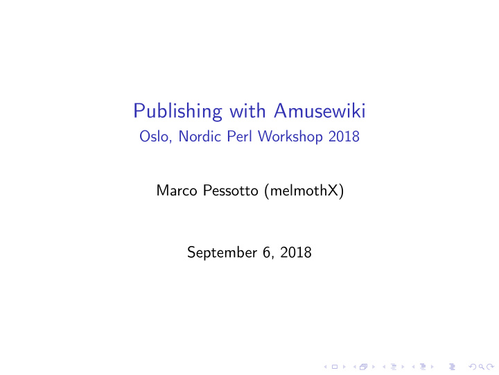 publishing with amusewiki