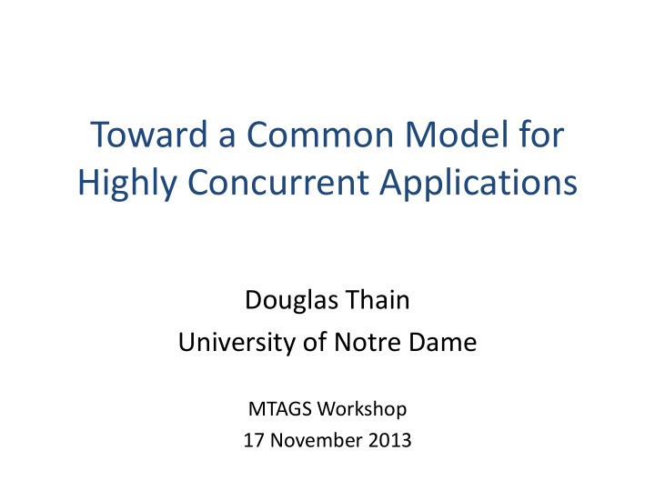 toward a common model for