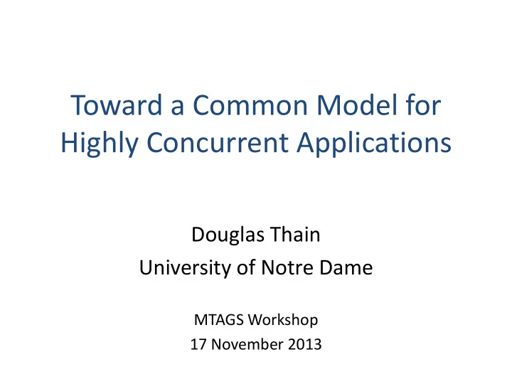 toward a common model for