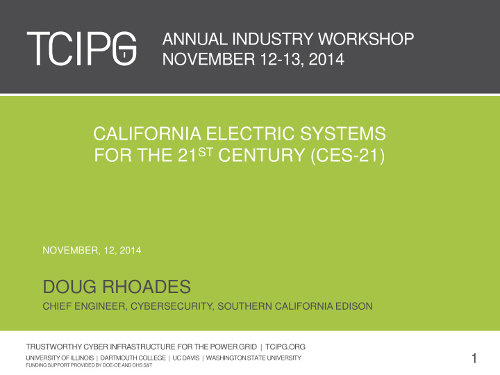 california electric systems for the 21 st century ces 21