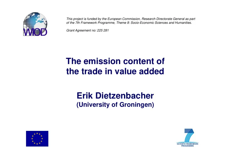 the emission content of the emission content of the trade