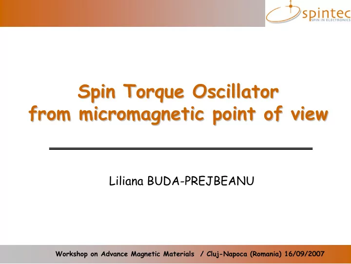 spin torque oscillator spin torque oscillator from