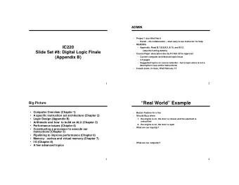 Real World Example  Big Picture  Computer Overview (Chapter 1)    Buzzer Feature for a