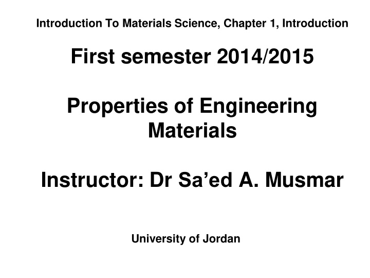 materials instructor dr sa ed a musmar