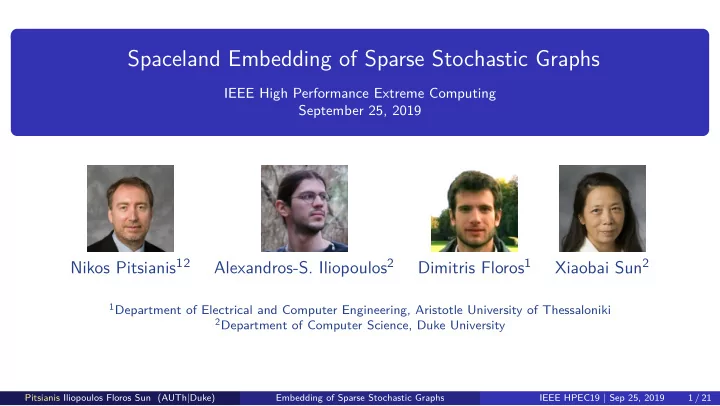 spaceland embedding of sparse stochastic graphs