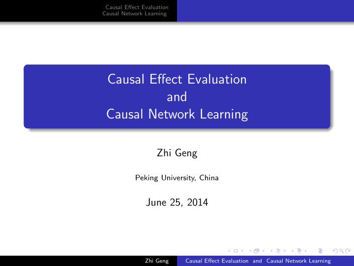 causal effect evaluation and causal network learning