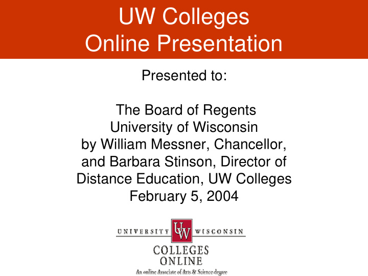 uw colleges online presentation