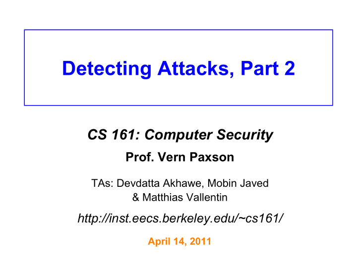 detecting attacks part 2