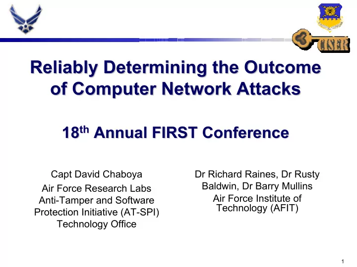 reliably determining the outcome reliably determining the
