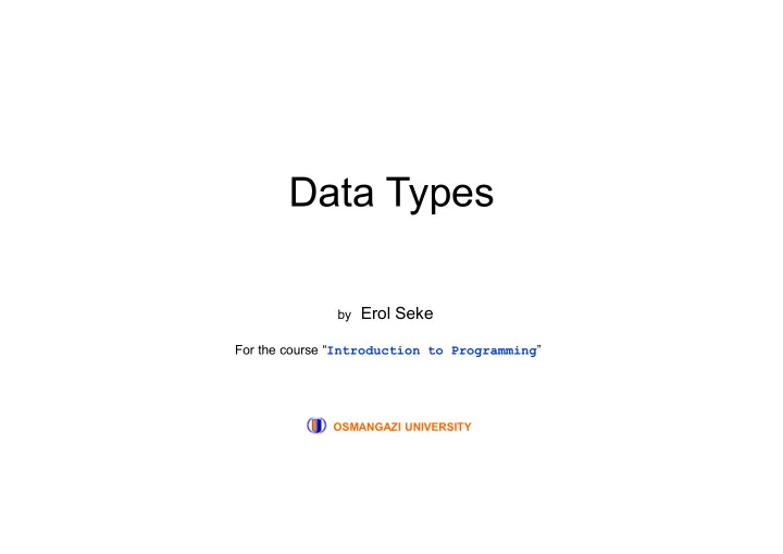 data types