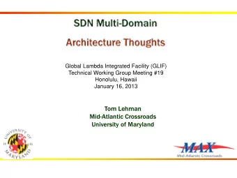 Tom Lehman  Mid-Atlantic Crossroads  University of Maryland  Perspective/Reference