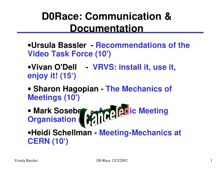d0race communication documentation