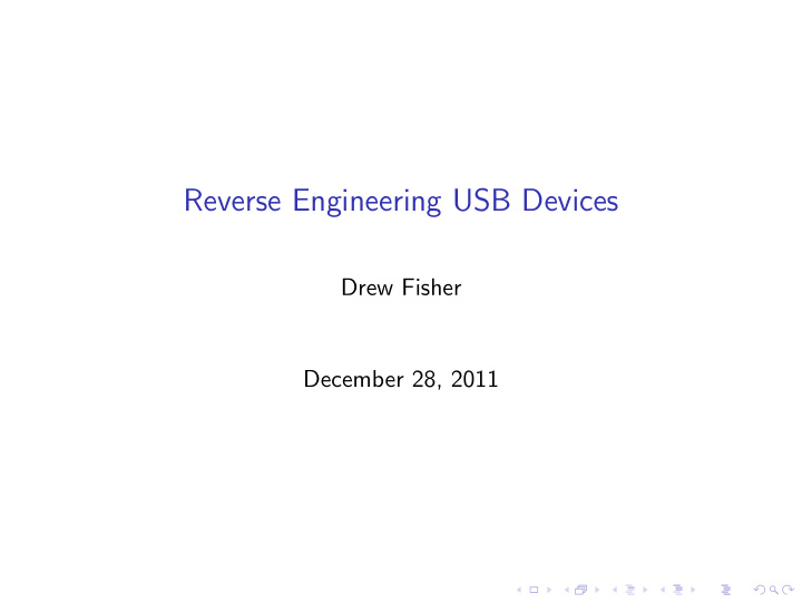 reverse engineering usb devices