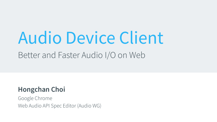 audio device client