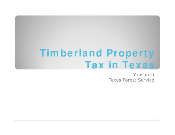 tim berland property tax in texas