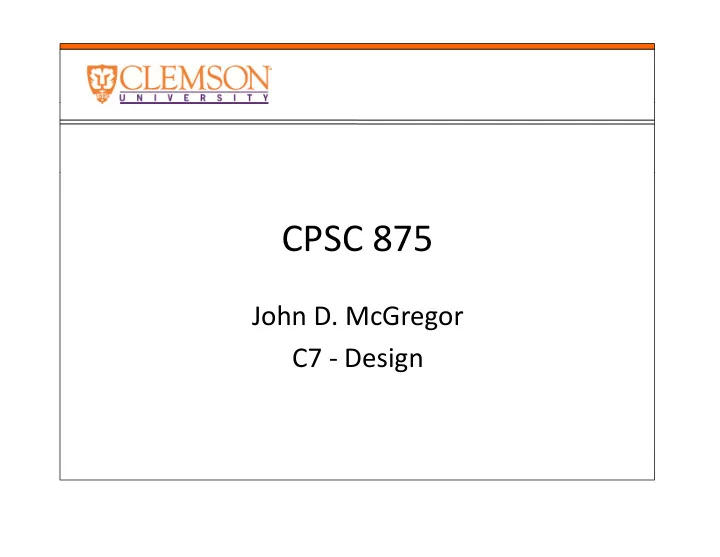 cpsc 875 cpsc 875