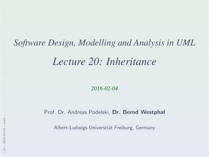 lecture 20 inheritance