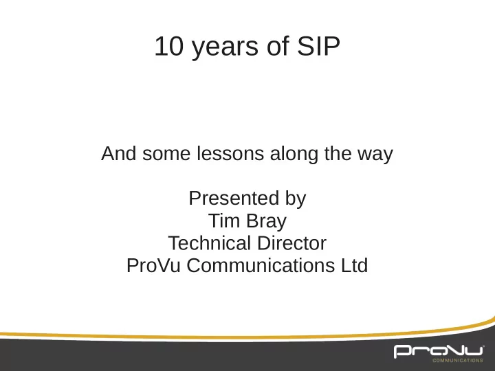 10 years of sip