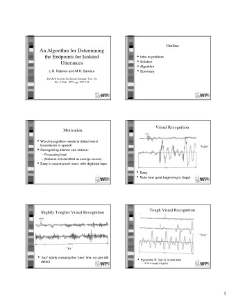 An Algorithm for Determining  Intro to problem  the Endpoints for Isolated  Solution