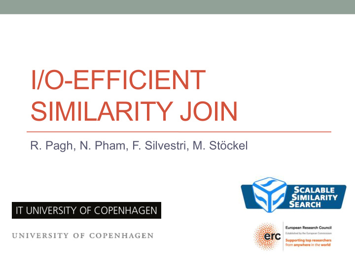 i o efficient similarity join