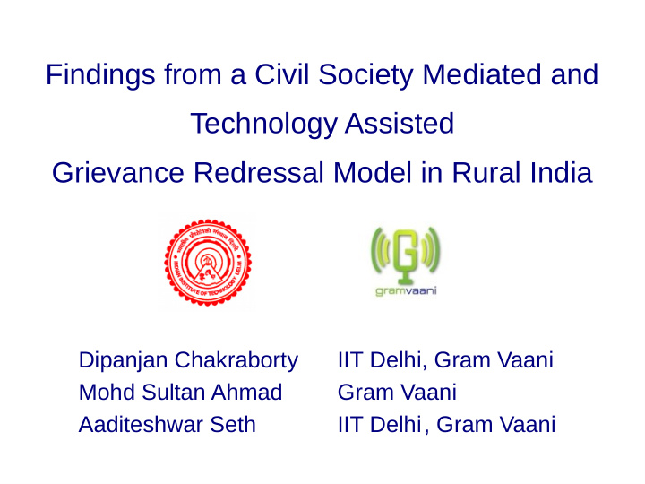findings from a civil society mediated and technology