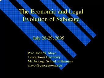 The Economic and Legal  The Economic and Legal  Evolution of Sabotage  Evolution of Sabotage  July