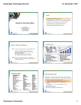 Cambridge Technology Partners  18. November 1999  Agenda  Cambridge Technology Partners