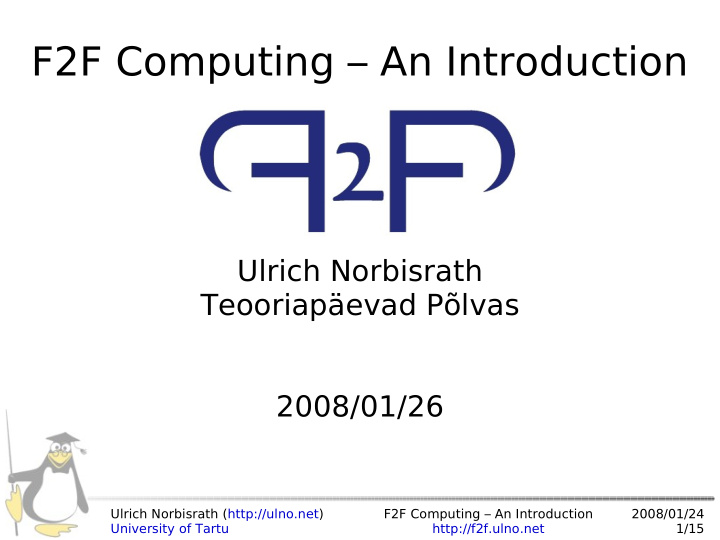 f2f computing an introduction