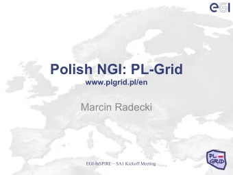 Polish NGI: PL-Grid  www.plgrid.pl/en  Marcin Radecki  EGI-InSPIRE  SA1 Kickoff Meeting  1