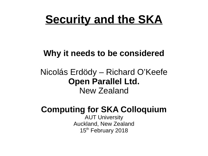 security and the ska