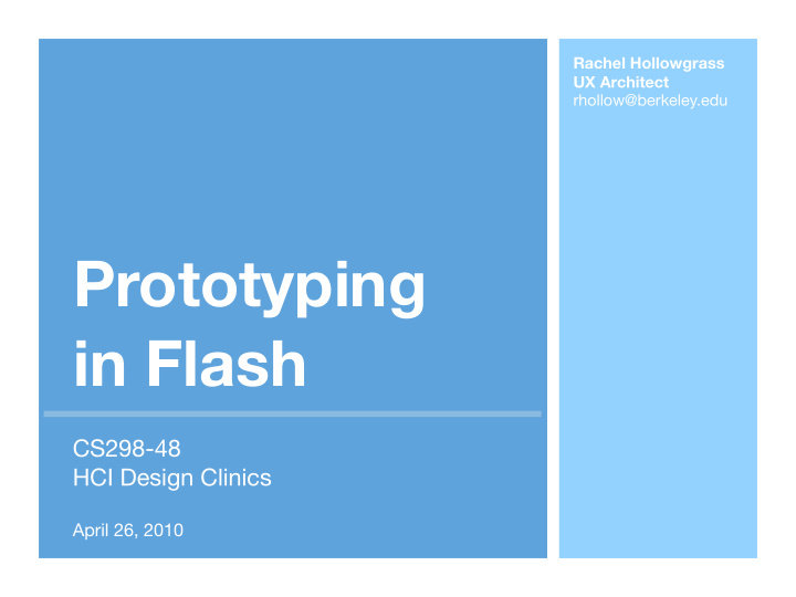 prototyping in flash