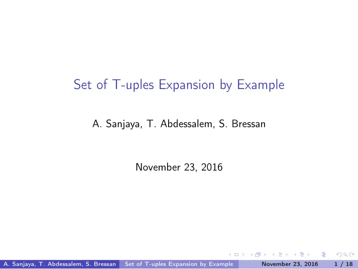 set of t uples expansion by example