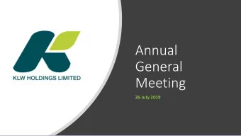 Meeting  26 July 2019  Agenda  Opening Speech  Prese  sentation on Doors Busin  siness