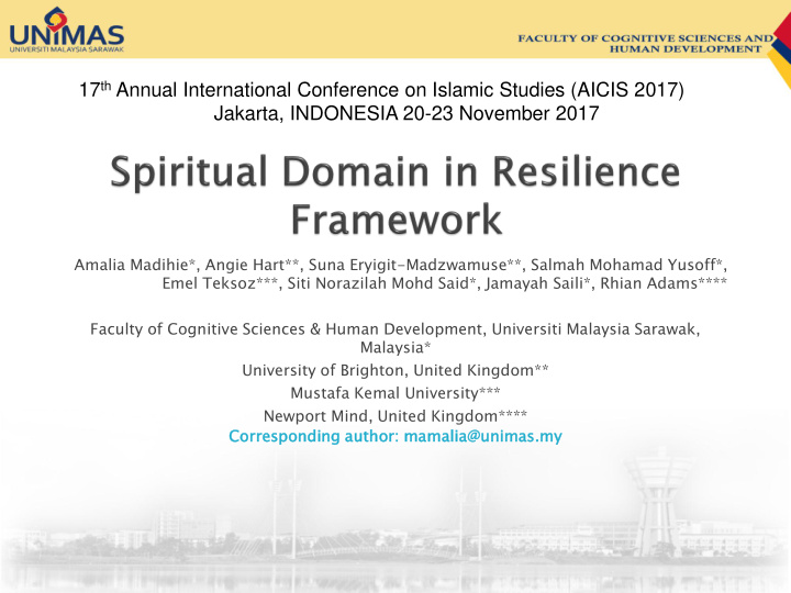 17 th annual international conference on islamic studies