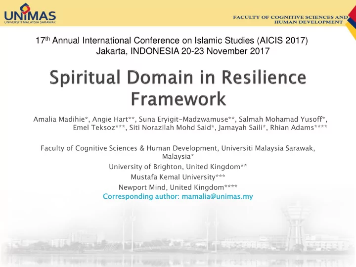 17 th annual international conference on islamic studies