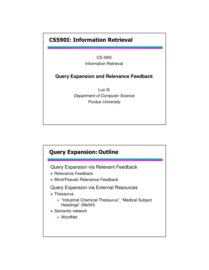 cs 590i information retrieval