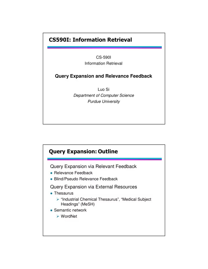 cs 590i information retrieval