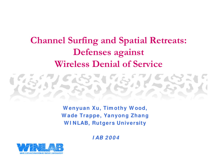 channel surfing and spatial retreats defenses against