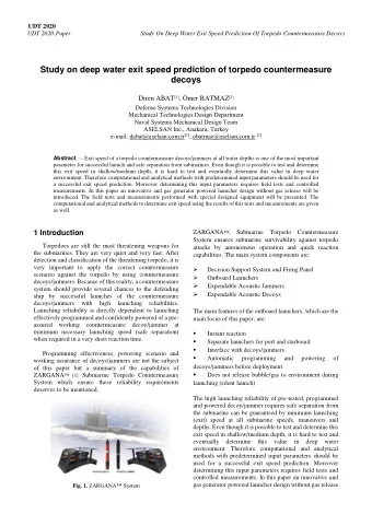 Study On Deep Water Exit Speed Prediction Of Torpedo Countermeasure Decoys  UDT 2020 Paper  Study