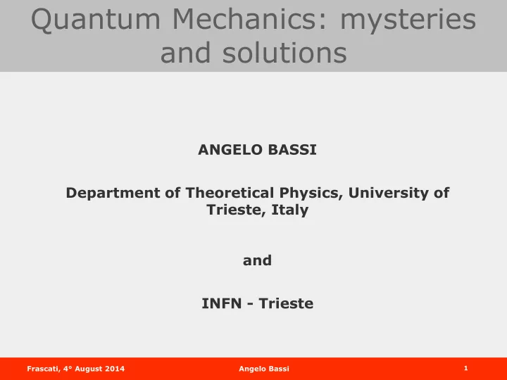 quantum mechanics mysteries and solutions