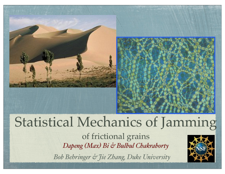 statistical mechanics of jamming