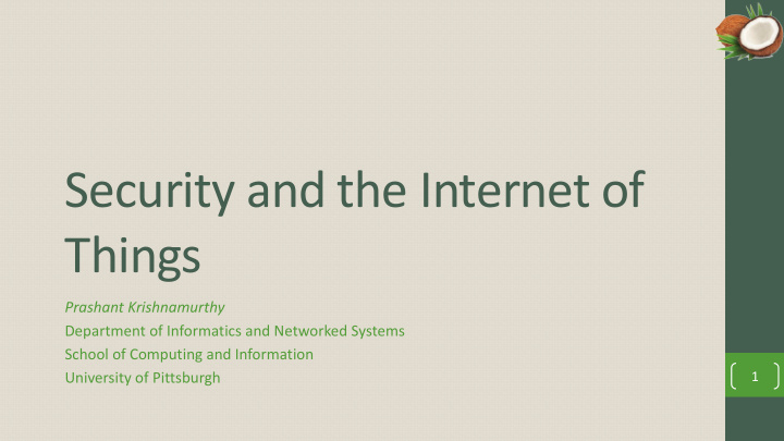 security and the internet of things