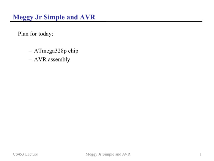 meggy jr simple and avr