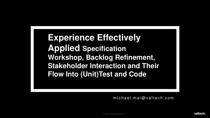 experience effectively