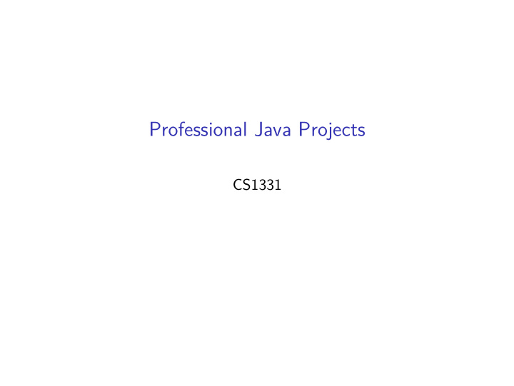 professional java projects