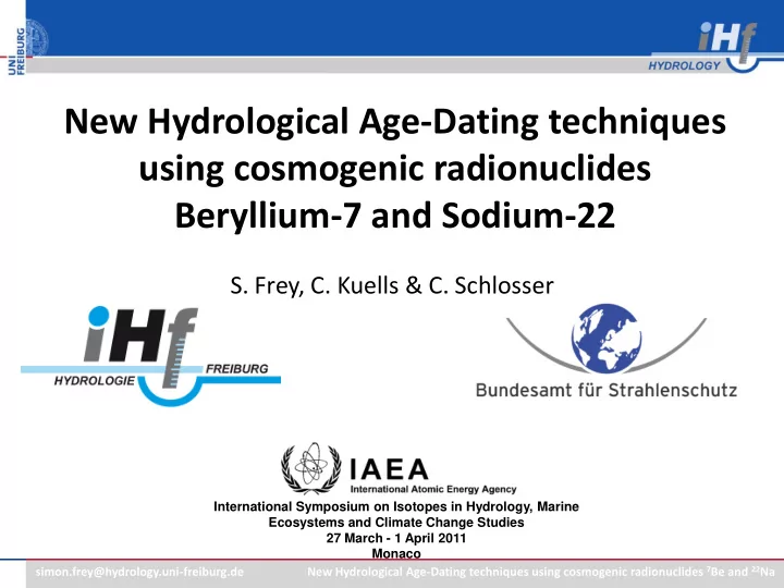 beryllium 7 and sodium 22