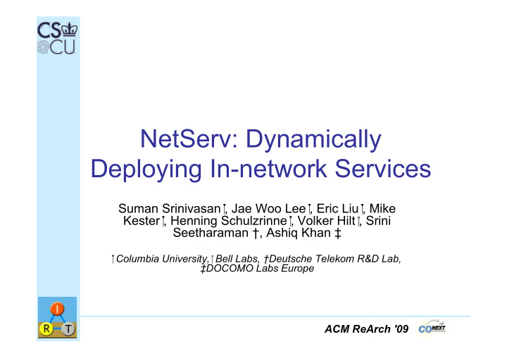 netserv dynamically deploying in network services