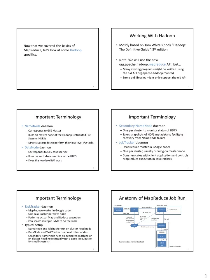 working with hadoop